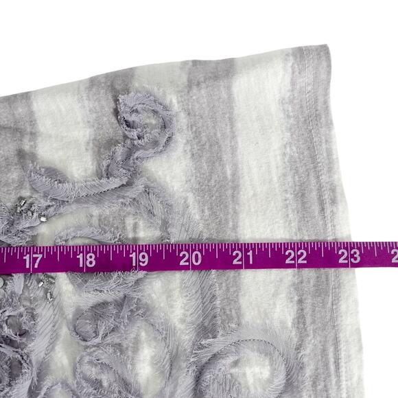 Women's | Lauren Conrad | Gray Striped Embellished Top - XS - Picture 6 of 8